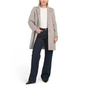ICONS BY CINZIA ROCCA Beige Wool Blend Long Sleeve Coat